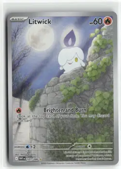 LITWICK 101/086 HOLO ILLUSTRATION RARE WHITE FLARE POKEMON NEAR MINT - Image 1