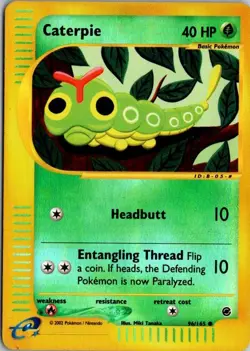 CATERPIE 96/165 COMMON EXPEDITION BASE SET POKEMON REVERSE HOLO HP - Image 1