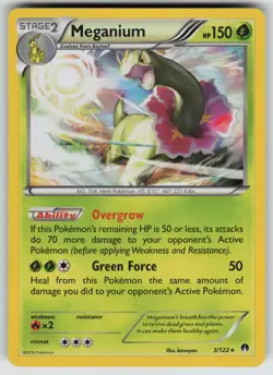 Meganium 3/122 Holo Rare BREAKpoint Pokemon Holo Lightly Played - Image 1