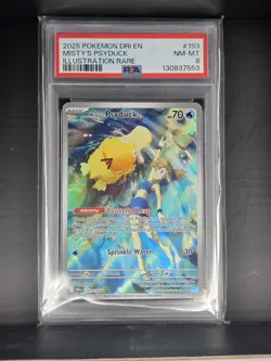2025 Pokemon Destined Rivals Misty's Psyduck #193/182 PSA 8 - Image 1