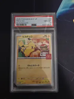 PSA 10 Pikachu #020 M-P Japanese McDonald’s Pokemon Promo Burgerchu - Image 1
