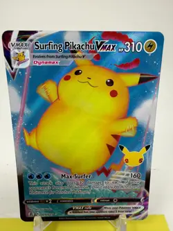 Pokemon TCG Surfing Pikachu VMAX 009/025 Celebration Collection NM P5 - Image 2