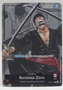 One Piece Card Game - Roronoa Zoro OP01-001 Alternate Art 25th Anniversary NM 2 - Image 1