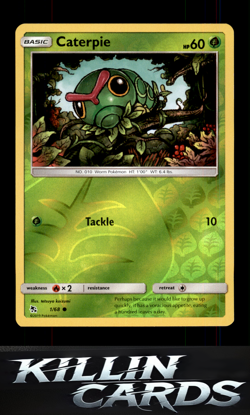 Reverse Holofoil Caterpie 1/68 Pokemon Common Hidden Fates Card NM - Image 1