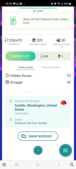 Pokemon Go Shiny Unown R - Image 2