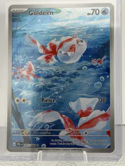 Pokemon Goldeen English Illustration IR Rare 087/084 Pitch Black Card in hand! - Image 1