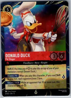 Donald Duck - Pie Slinger 2/DIS Foil Disney Lorcana Promo Cards - NM - Image 1