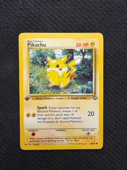 LP* Pikachu 60/64 1st Edition Jungle Set Common 1999 English Pokemon Card WoTC - Image 1