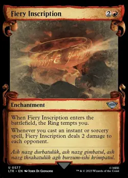 1x Fiery Inscription - Foil - Showcase Scrolls MTG - Universes Beyond: The Lord - Image 1