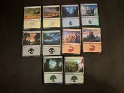 MTG - Marvel Super Heroes - Basic FOIL land lot 10 lands - Image 1