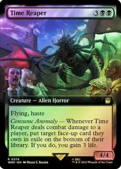 Time Reaper Foil Extended Art Doctor Who Commander NM MTG - Image 1