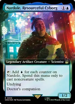 Nardole, Resourceful Cyborg Surge Foil Extended Art Doctor Who Commander NM MTG - Image 1
