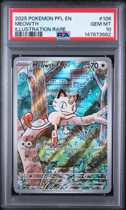 PSA 10 Meowth 106/094 Phantasmal Flames Illustration Rare Pokemon Card - Image 1