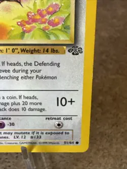 Pokemon TCG Eevee 51/64 Jungle Non Holo Vintage Card LP - Image 4