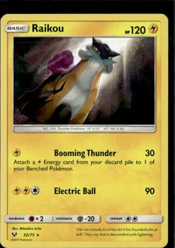 Pokemon Raikou 32/73 Shining Legends Holo Rare 2 Card Lot LP - Image 1