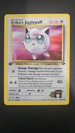 Pokemon TCG Erika's Jigglypuff Gym Challenge 69/132 1st Edition NM - Image 1
