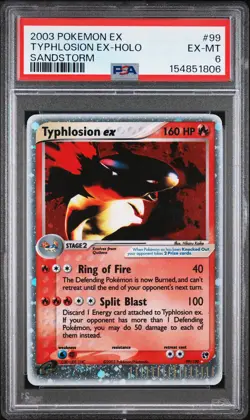 2003 POKEMON EX SANDSTORM #99 TYPHLOSION EX-HOLO PSA 6 - Image 1