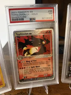Pokemon TCG PSA 7 2003 EX Sandstorm Typhlosion ex Holo Ultra Rare 99/100 - Image 1