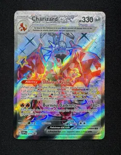 Pokemon TCG Charizard EX SVP Black Star Promo 074 Rare Holo Card Paldean Fates - Image 1
