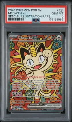 PSA 10 Meowth ex 121/088 Me03: Perfect Order SIR Holo English 2026 - Image 2