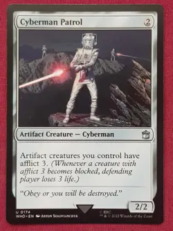 Magic The Gathering UNIVERSES BEYOND DOCTOR WHO CYBERMAN PATROL card MTG - Image 1