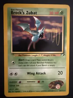 Vintage Brock's Zubat card from the Pokemon Gym Heroes - NM - Image 1