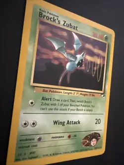 Vintage Brock's Zubat card from the Pokemon Gym Heroes - NM - Image 2
