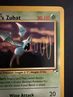 Vintage Brock's Zubat card from the Pokemon Gym Heroes - NM - Image 4