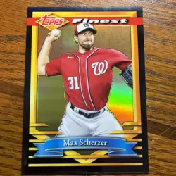 2021 Topps Finest Flashbacks Black Refractor 16/25 Max Scherzer #157 🔥 - Image 1
