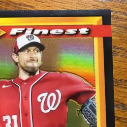2021 Topps Finest Flashbacks Black Refractor 16/25 Max Scherzer #157 🔥 - Image 5