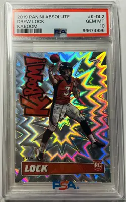 KABOOM DL-2~DREW LOCK RC~PSA-10~2019 Panini Absolute~Seattle Seahawks~Rookie - Image 1