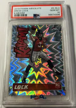 KABOOM DL-2~DREW LOCK RC~PSA-10~2019 Panini Absolute~Seattle Seahawks~Rookie - Image 3