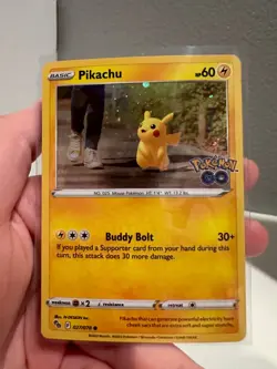 Pikachu 027/078 NM Cosmos Holo Promo Pokemon Go Foil TCG Card NM 1224#252 - Image 3