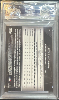 2025 Topps Chrome Black Dylan Crews #127 Blue Refractor /150 (RC) #127 PSA 10 - Image 2