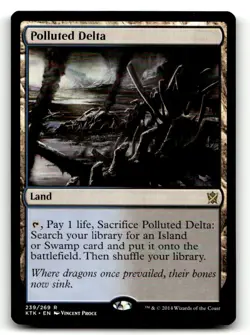 MTG Khans of Tarkir #239 Polluted Delta NM - Image 1