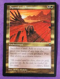 MTG Magic The Gathering - Squandered Resources - Visions NM - Image 1