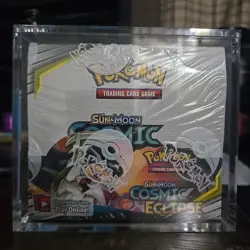 Pokemon TCG Sun & Moon Cosmic Eclipse Booster Box SEALED w/ Acrylic Case - Image 1