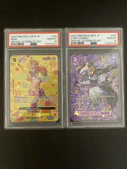 ONE PIECE JAPANESE OP09-EMPERORS IN THE NEW WORLD #067 #106 ZORO NAMI PSA 10 - Image 1