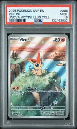 2025 POKEMON SVP PROMO UNOVA VICTINI ILLUSTRATION COLLECTION #208 VICTINI PSA 9 - Image 1