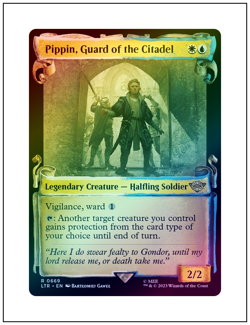 1x Pippin, Guard of the Citadel, Showcase Scroll Foil, LOTR, Magic MTG NM - Image 1