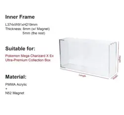 Mega Charizard X EX UPC Acrylic Display Case – Magnetic Pokemon TCG Protector - Image 5