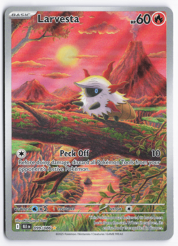 Larvesta 099/086 Illustration Rare SV: Black Bolt Pokemon Card NM - Image 1