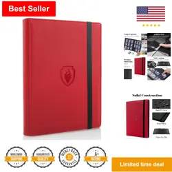 Card Collection Binder - 9 Pocket Card Book - Sturdy Card Holder - Red - Image 1