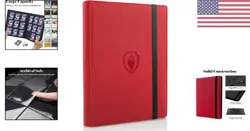 Card Collection Binder - 9 Pocket Card Book - Sturdy Card Holder - Red - Image 2
