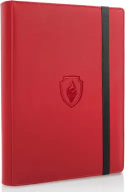 Card Collection Binder - 9 Pocket Card Book - Sturdy Card Holder - Red - Image 3
