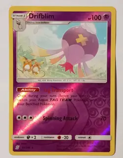 POKEMON CARD DRIFBLIM REVERSE HOLO CARD 81/236 LIGHT PLAY 2019 - Image 1