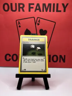 Gambler 60/62 Fossil 1st Edition Common WOTC Trainer Non Holo Pokemon Card - Image 1