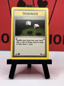 Gambler 60/62 Fossil 1st Edition Common WOTC Trainer Non Holo Pokemon Card - Image 2
