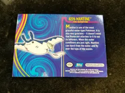 Mantine # 226 Pokemon Card Topps Johto 2001 Super Rare Foil Holo Card - Image 2