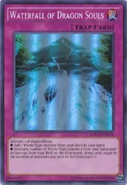 Yugioh - Waterfall of Dragon Souls - Super Rare NM - Free Holographic Card - Image 1